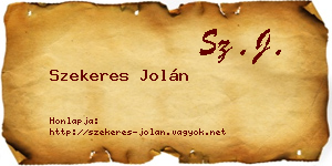 Szekeres Jolán névjegykártya