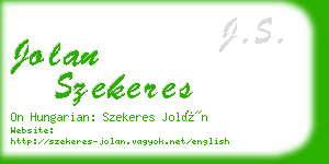 jolan szekeres business card